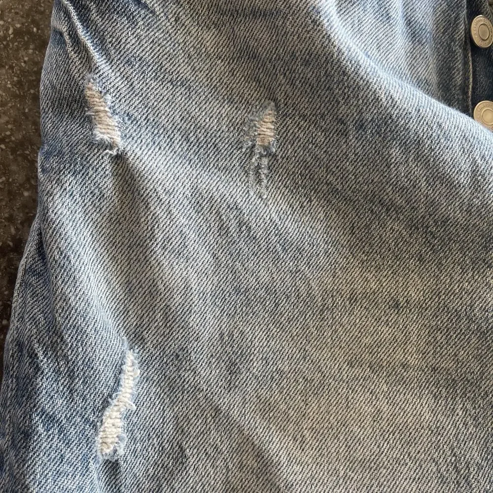 Lucky Brand Drew High Rise Mom Jean Light Wash Distressed Size 4/27 Acid Wash - Picture 16 of 16